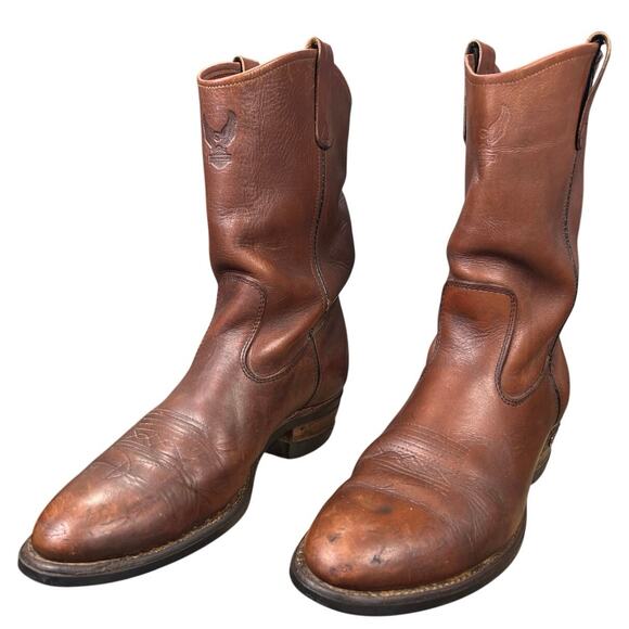 Vintage Unbranded Harley Davidson Brown Soft Toe Western Boots Size 9 main image 10